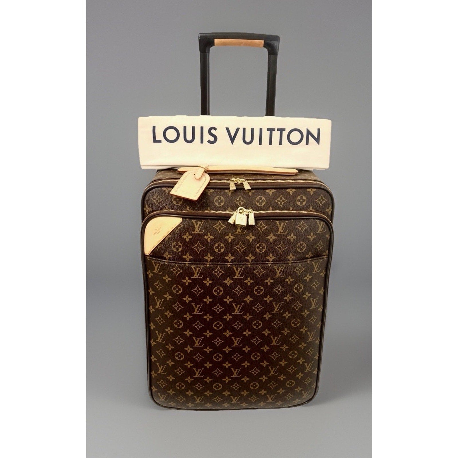 Louis Vuitton Business Pegase 55 Suitcase Monogram w/ Garment bag Dustbag Travel