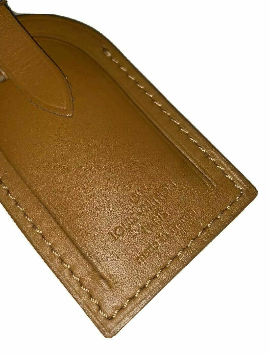 Louis Vuitton Name Tag Burnt Orange Calf Leather w/ TN Initials