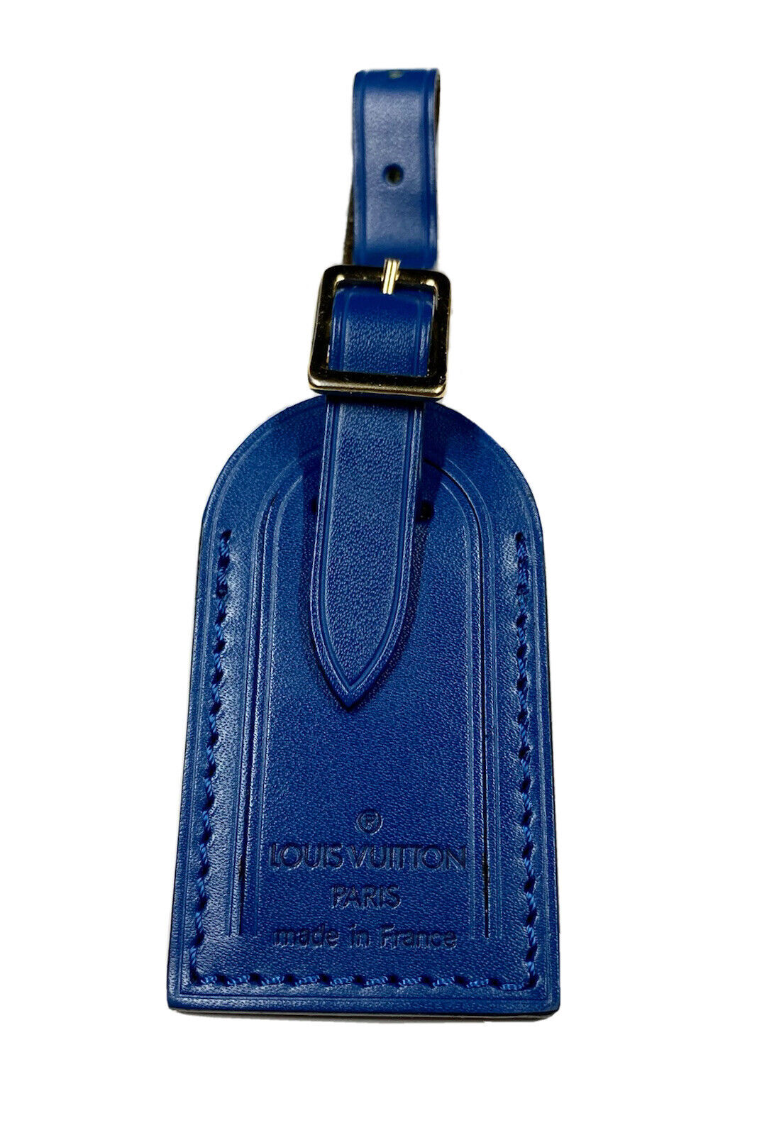 Louis Vuitton Luggage Tag Toledo Blue Small Calfskin Leather - No Initials