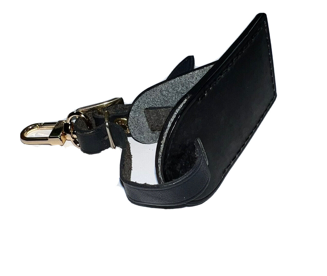 Louis Vuitton Luggage Tag Black Calfskin w/ Initials as pictured- Small
