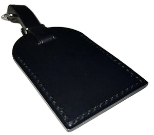 Louis Vuitton Leather Name Tag w/ TF Initials Black  Silvertone Buckle Large