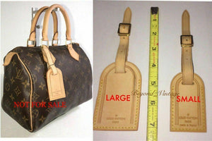 Louis Vuitton Luggage Tag w/ EK Initials Natural Vachetta Large
