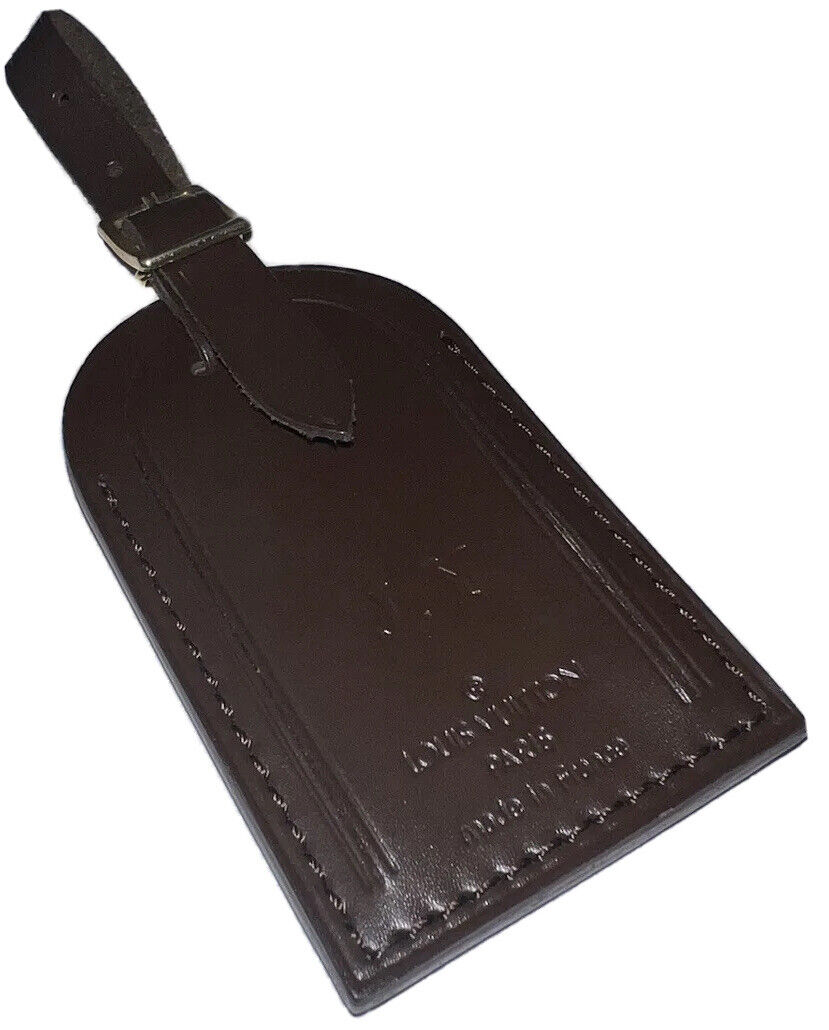 Louis Vuitton Name Tag Dark Brown w/ JY Initials Goldtone UEC