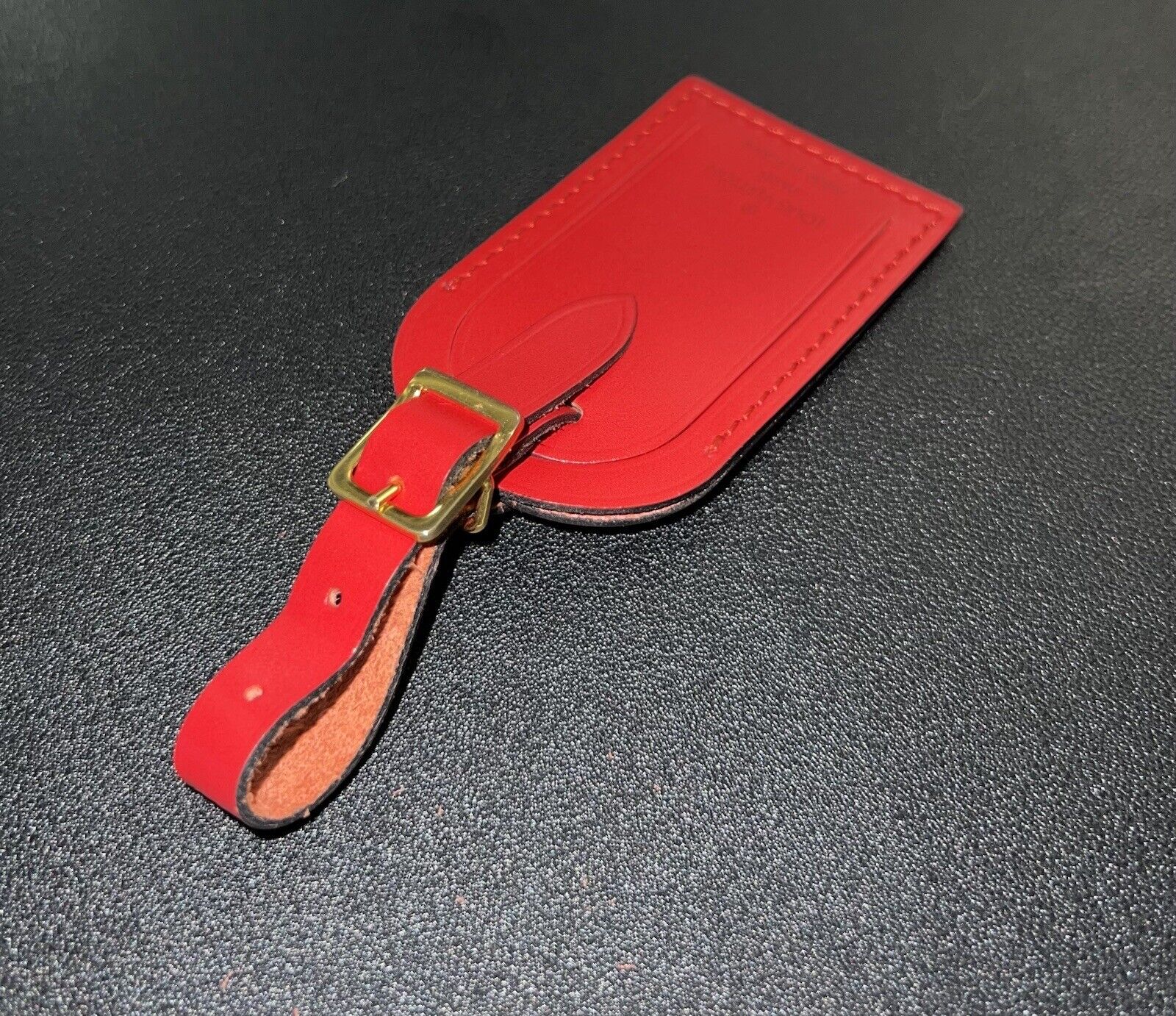 Louis Vuitton Deep Red Name Tag Calfskin Blank Tag Authentic France 🇫🇷