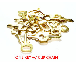 Louis Vuitton Key 338 Brass Goldtone Polished 100% Genuine -1 pc w/ Ring