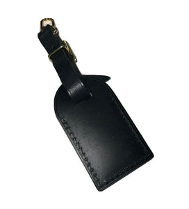 Louis Vuitton Luggage Tag Black Calfskin w/ Initials as pictured- Small
