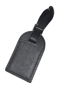 Louis Vuitton Name Tag w/ IW Initials - Black Calf Leather Small