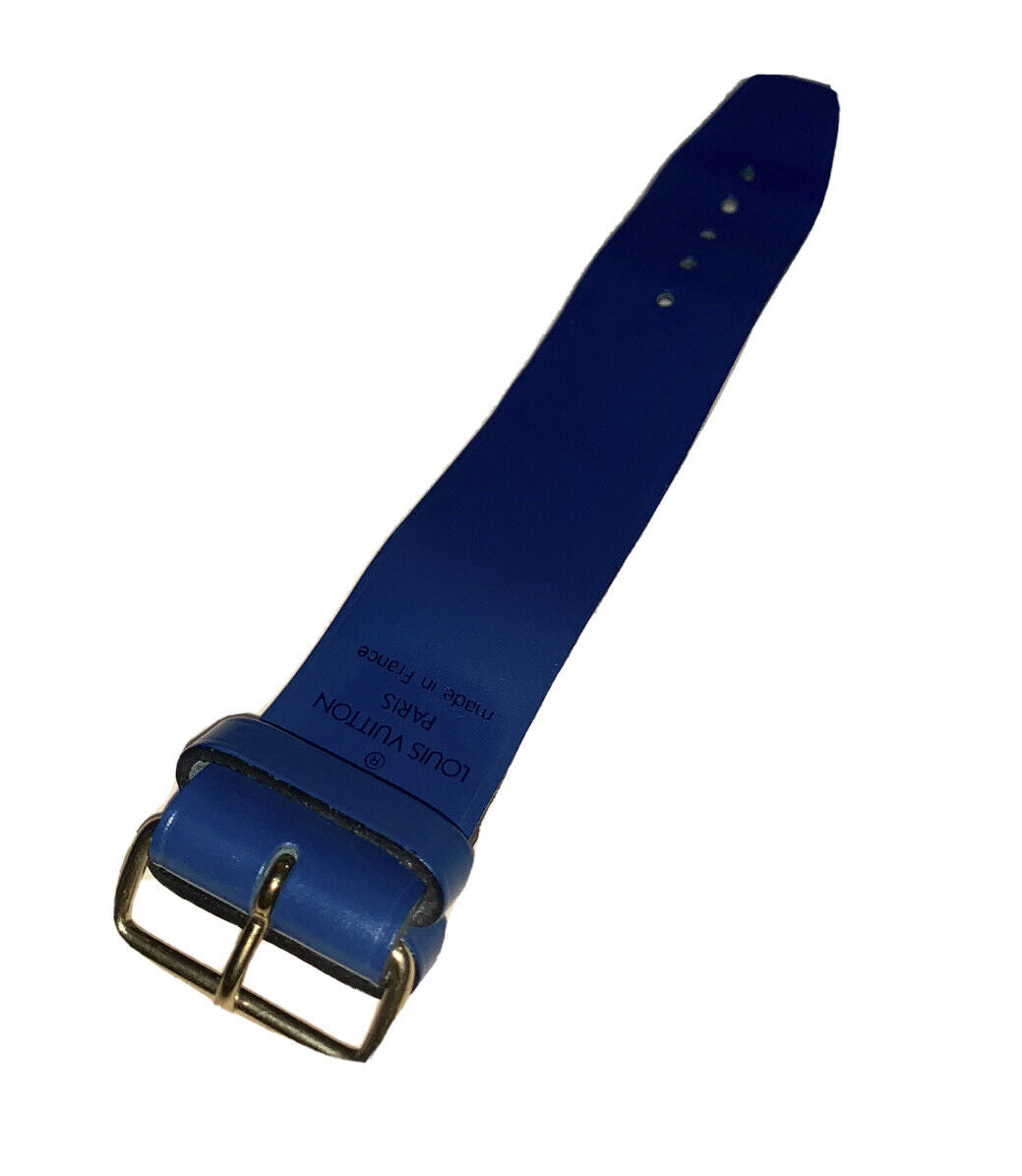 Louis Vuitton Blue Calfskin Leather Strap for Keepall Bag “Poignet”  Loop