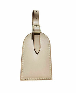 Louis Vuitton Luggage Tag w/ SI Initials Goldtone Natural Vachetta Large