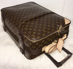 Louis Vuitton Pegase Monogram Suitcase Bag Carry w/ Name Tag /Lock