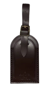 Louis Vuitton Damier Ebene Luggage Tag Large Brown Calfskin Authentic Pristine