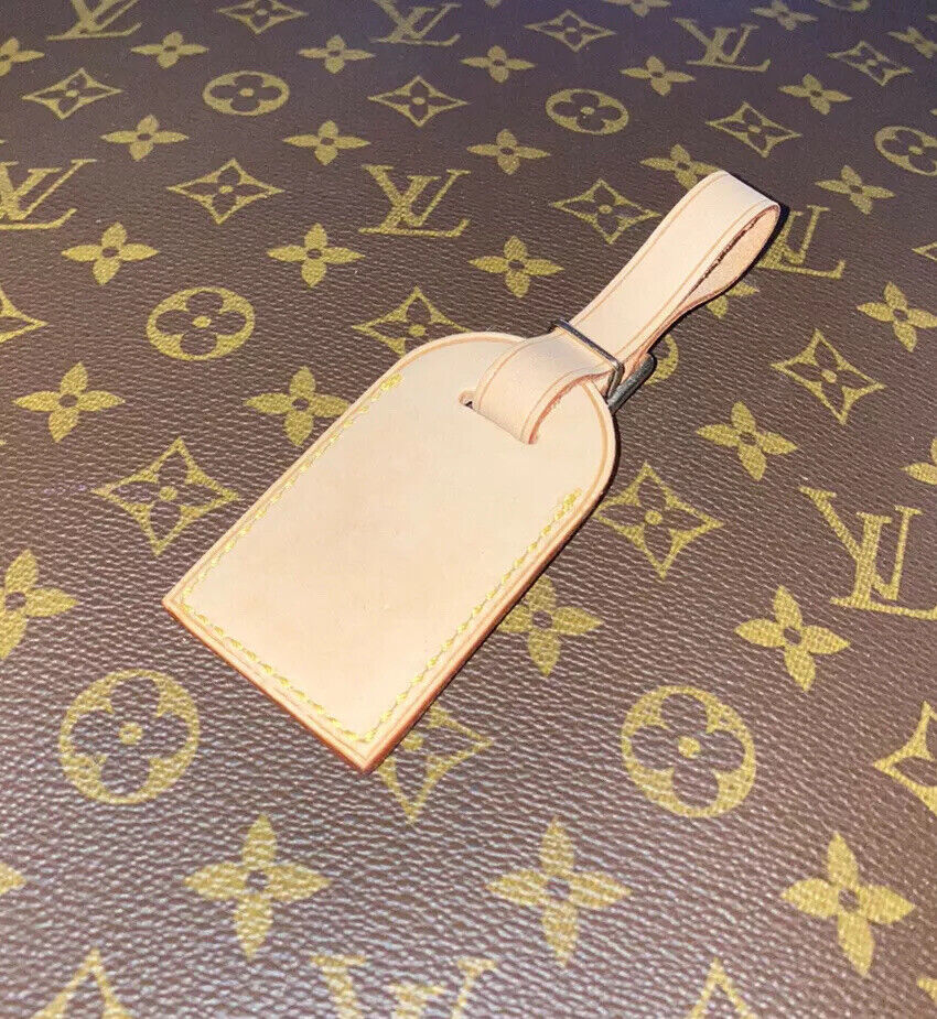 Louis Vuitton Leather Name Tag  w/ MO Goldtone Initials - “Restored”