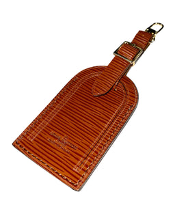 Authentic Louis Vuitton Kenyan Fawn Luggage Tag Epi Leather FRANCE