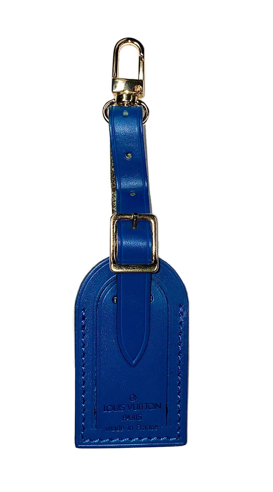 Louis Vuitton Luggage Tag Toledo Blue Small Calfskin Leather - No Initials