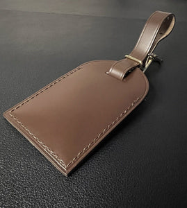 Louis Vuitton Name Tag Dark Brown Leather w/  TK Initials Large Damier Ebene