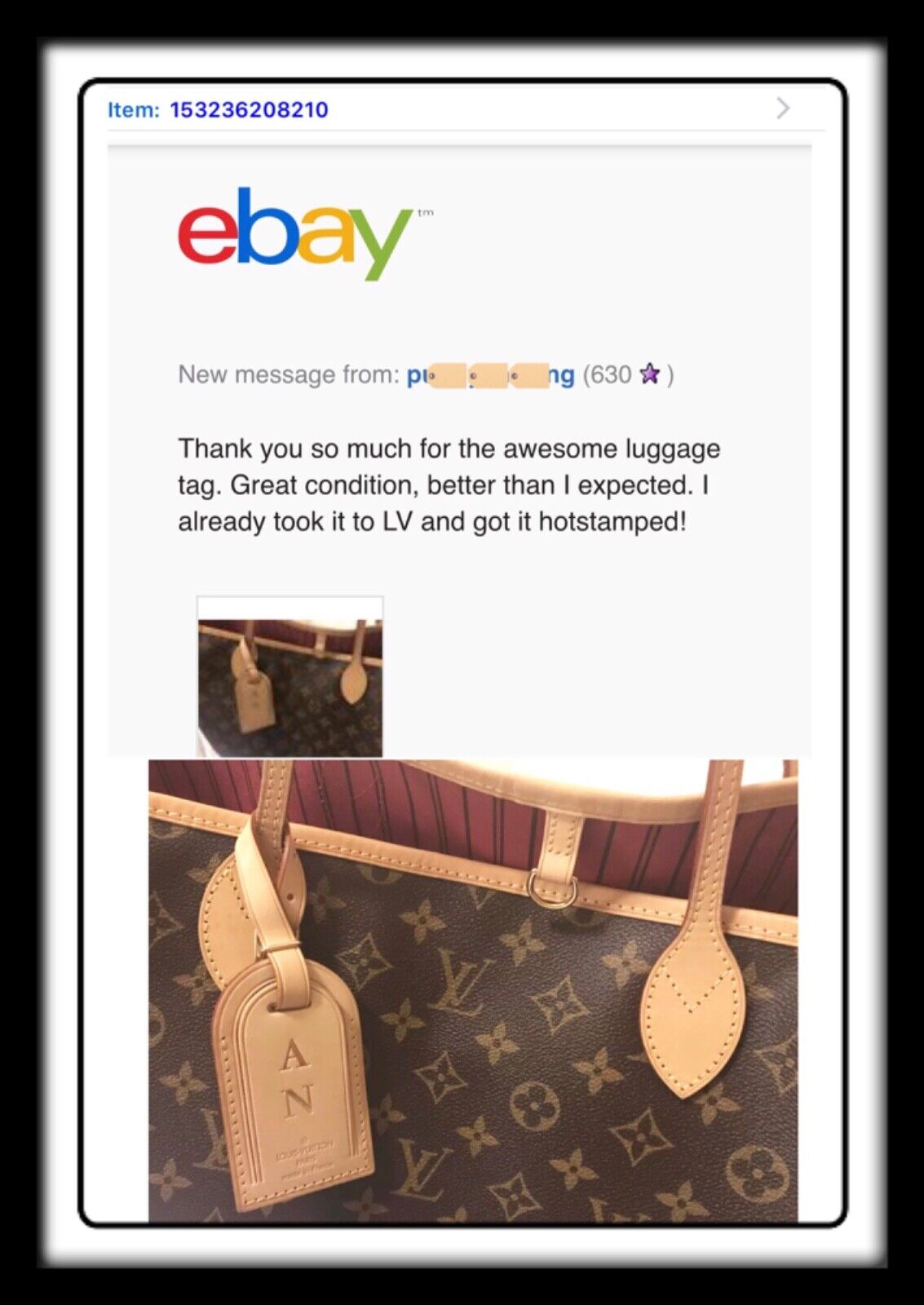 Authentic Louis Vuitton Luggage Bag Tag w/ Strap- “Restored” One Set Large 🇫🇷