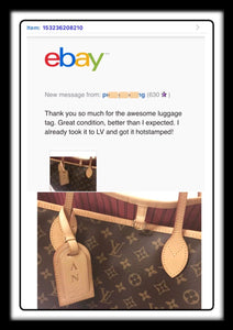 Authentic Louis Vuitton Luggage Bag Tag w/ Strap- “Restored” One Set Large 🇫🇷