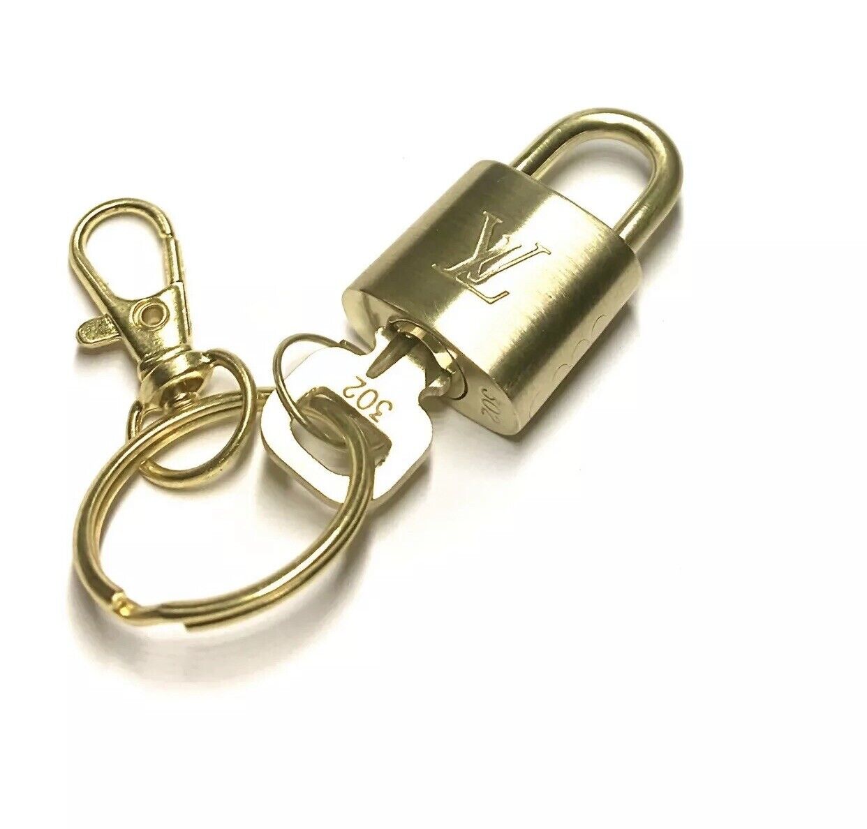 Authentic Louis Vuitton Name  Tag Lock &  Key Set Goldtone 🇫🇷