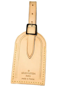 Louis Vuitton Name ID Leather Bag Tag - Authentic Large Luggage Tag