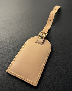 Louis Vuitton Luggage Tag w/ RT Goldtone - Natural Vachetta Large 🎈