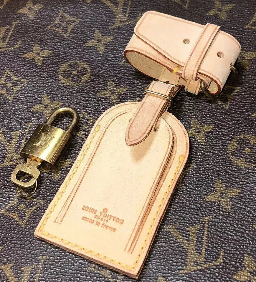 Authentic Louis Vuitton Leather Name Tag With Lock And Key Bag