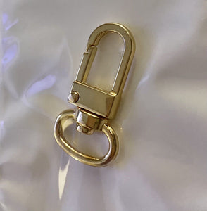 4x Goldtone Keychain fob Swivel Clasp fits Louis Vuitton Name Tag Key Charm 🇺🇸