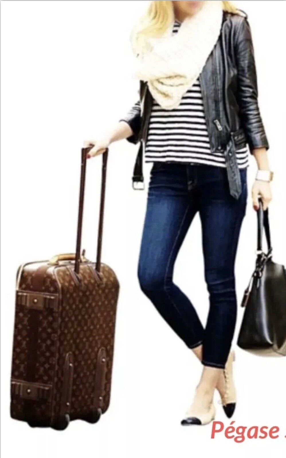 Louis Vuitton Pegase Rolling Carry-on Suitcase Bag w/ Dustbag+Garment
