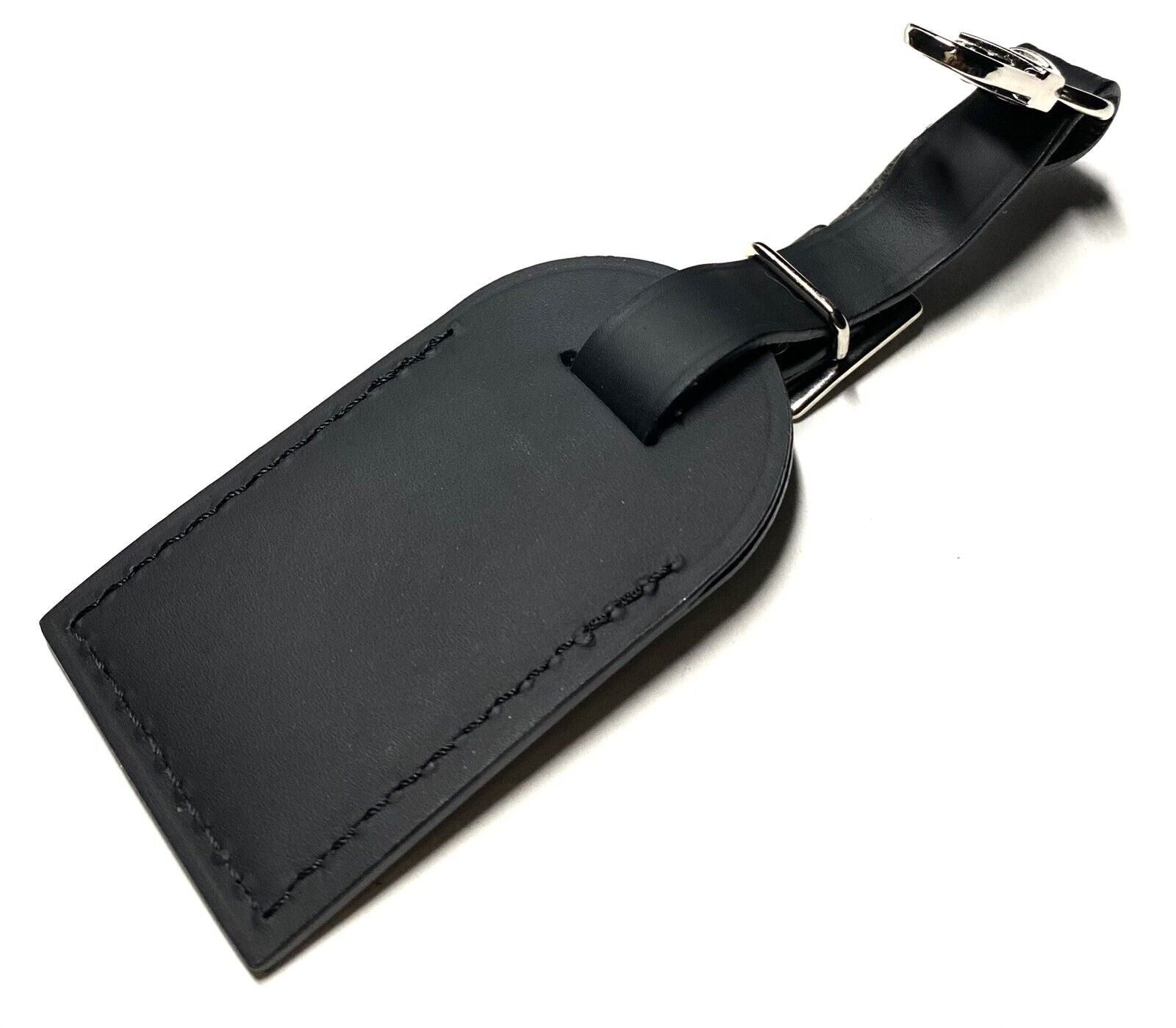 Louis Vuitton Luggage Tag w/ TF Initials Stamp Black Leather