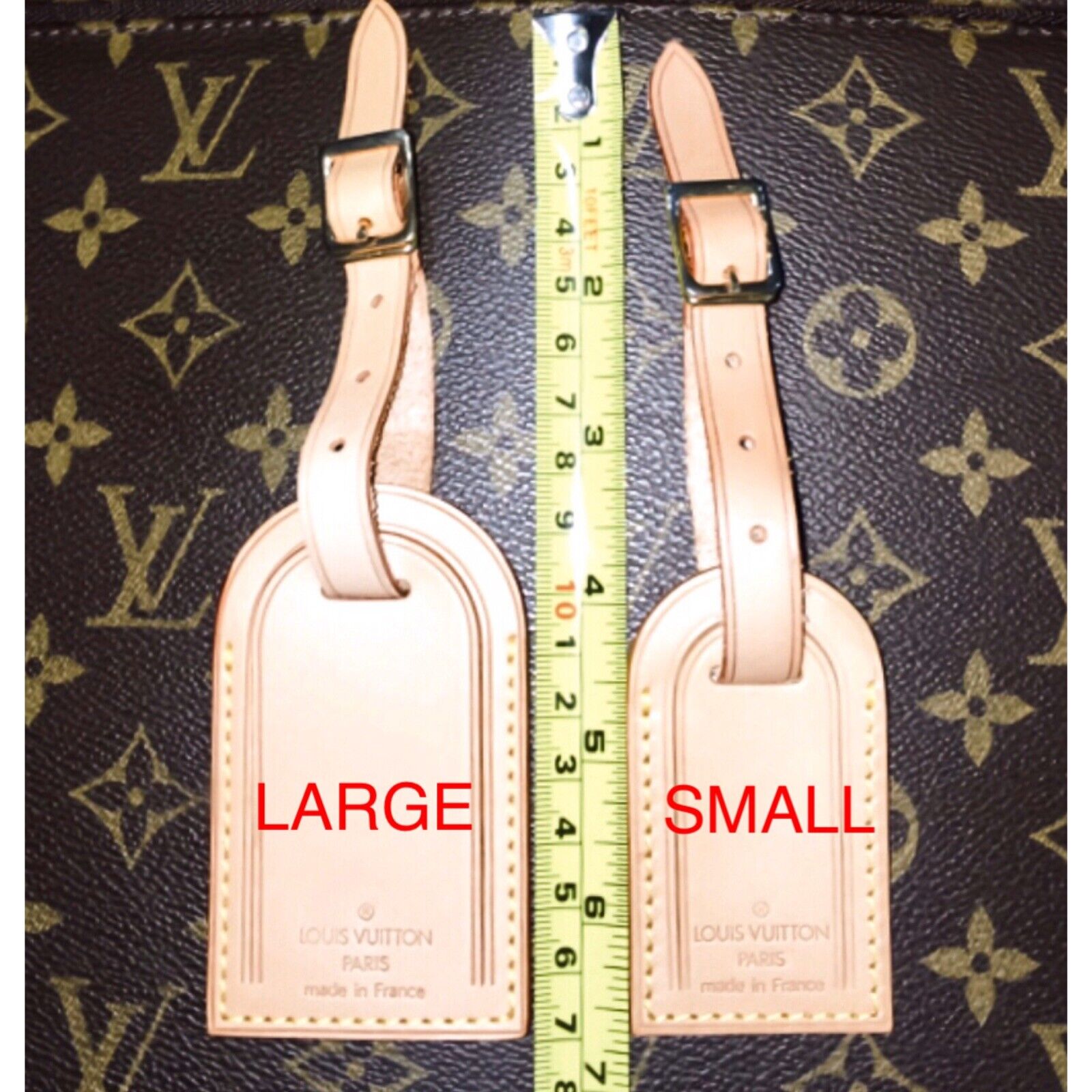 Authentic Louis Vuitton Luggage Bag Tag w/ Strap- “Restored” One Set Large 🇫🇷