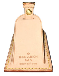 Louis Vuitton Name Tag w/ CT Initials Goldtone Buckle Leather Authentic