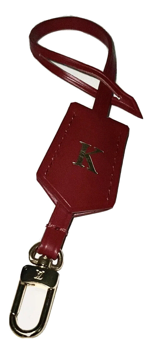 Louis Vuitton Gold Red Clochette Tag Key Holder Bell w/ K Initial Pristine