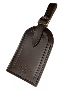 Louis Vuitton Damier Ebene Luggage Tag Large Brown Calfskin Authentic Pristine