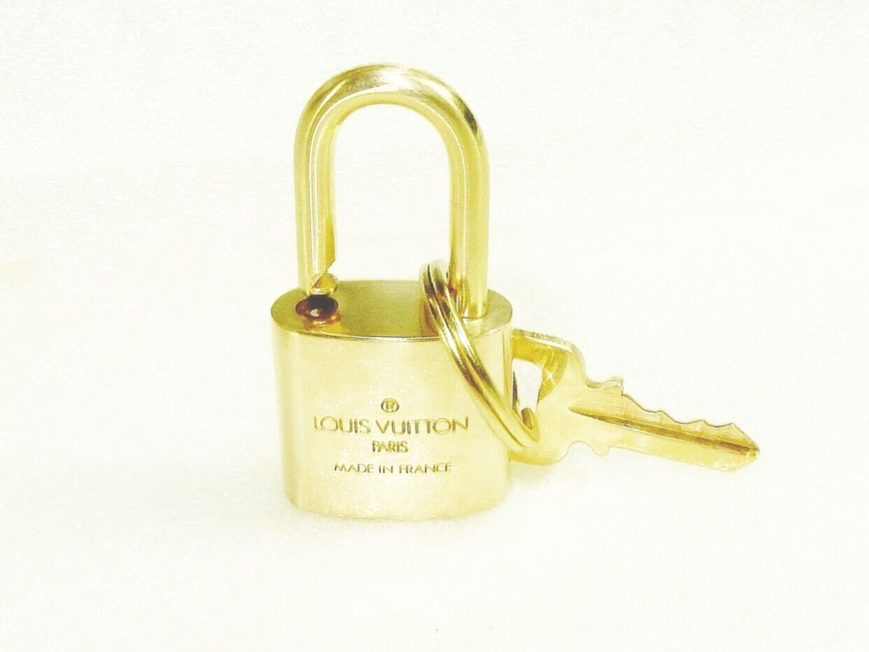 Louis Vuitton One Set Lock & Key Brass Gold tone Random # Polished