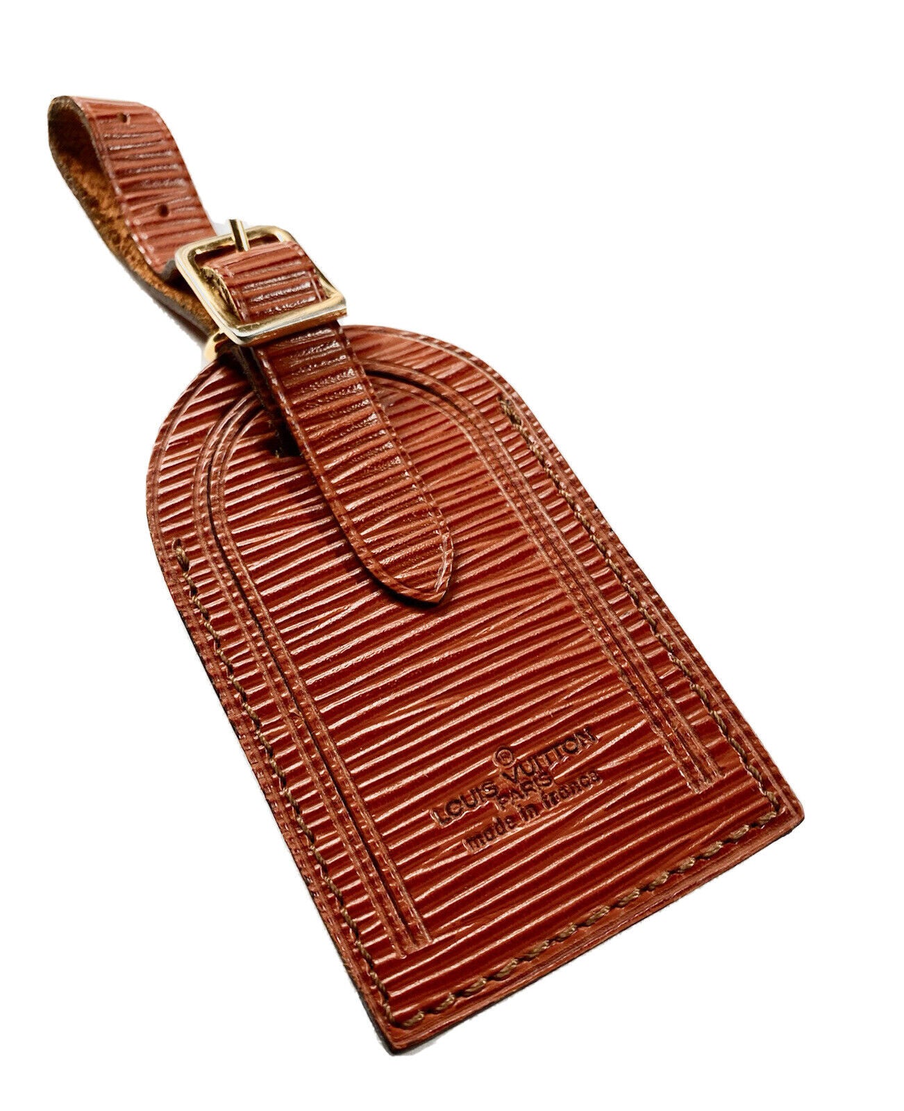 LOUIS VUITTON Epi Kenyan Fawn Luggage Tag Leather MADE IN FRANCE