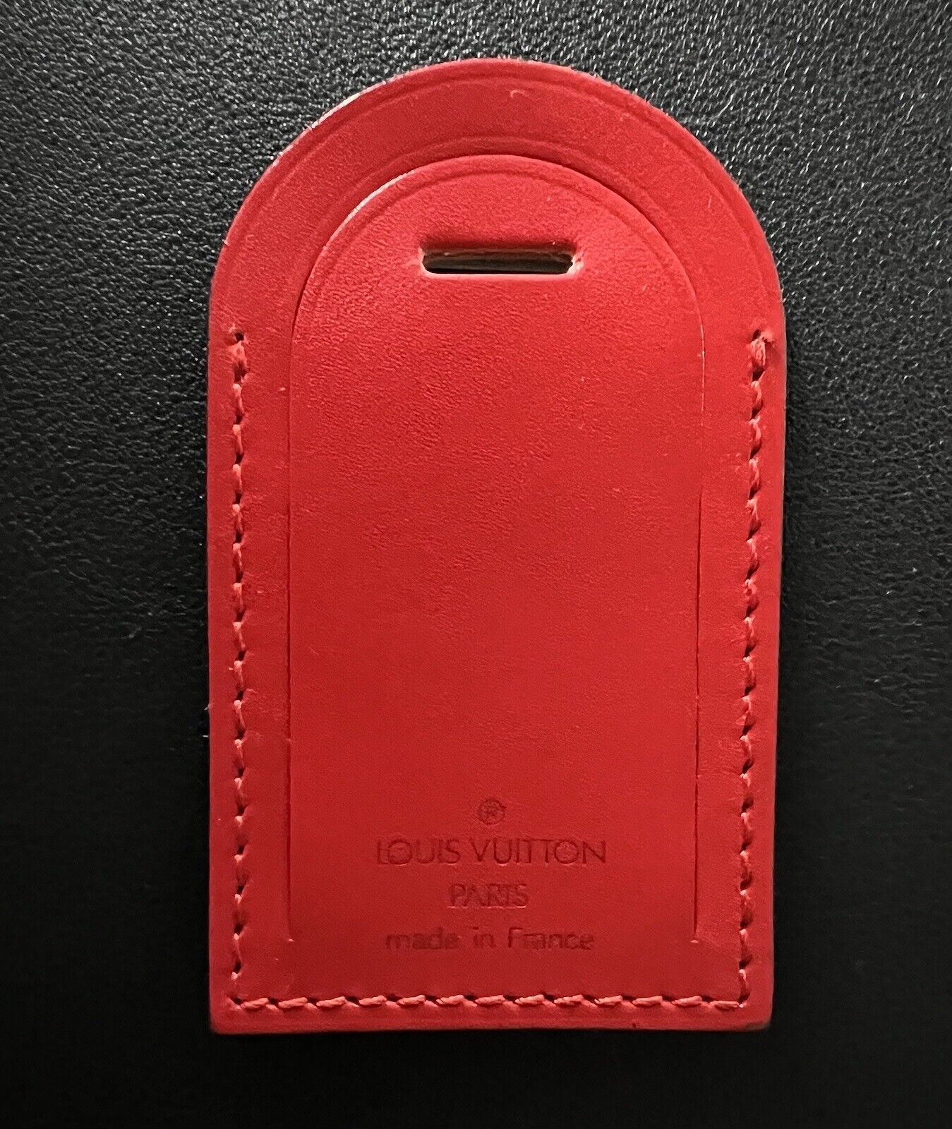 Louis Vuitton Deep Red Name Tag Calfskin Blank Tag Authentic France 🇫🇷