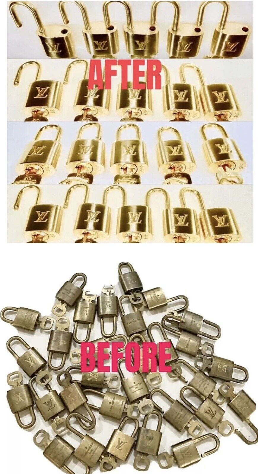 Louis Vuitton Lock & Key 310 to 330 Brass Gold tone Authentic- Random 🔐