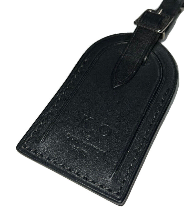 Louis Vuitton Name Tag Black Calfskin Leather w/ KO Initials UEC PARIS
