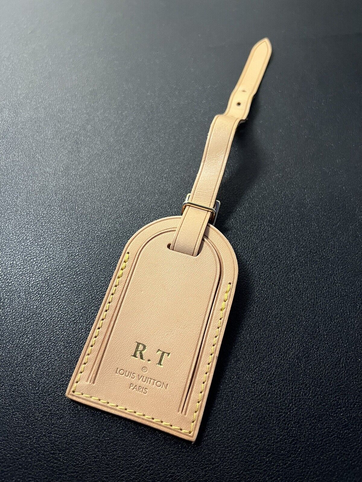 Louis Vuitton Name Tag w/ RT - Natural Vachetta Large
