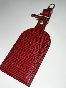 Louis Vuitton Epi Red Leather Luggage Name Tag Authentic 💯