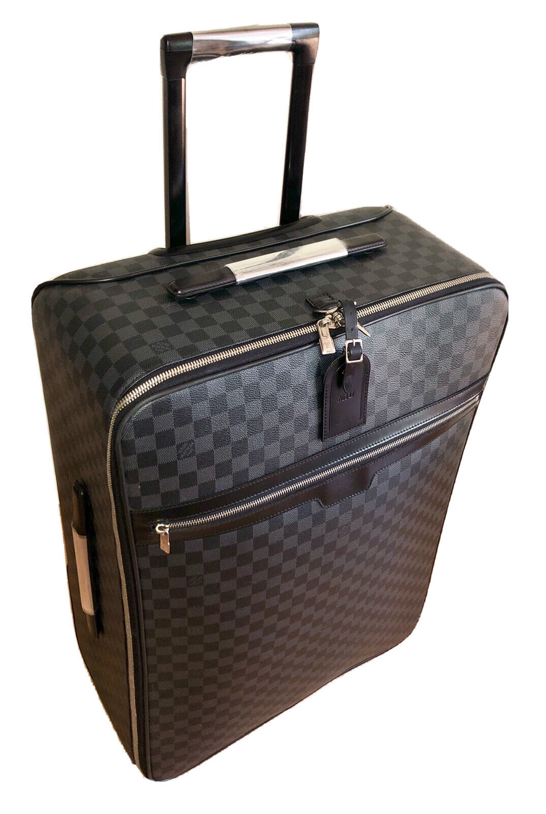 Louis Vuitton Business Pegase 65 Graphite Damier Suitcase Bag Luggage w/ Cover