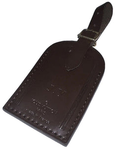 Louis Vuitton Name Tag Dark Brown w/ JY Initials Goldtone UEC