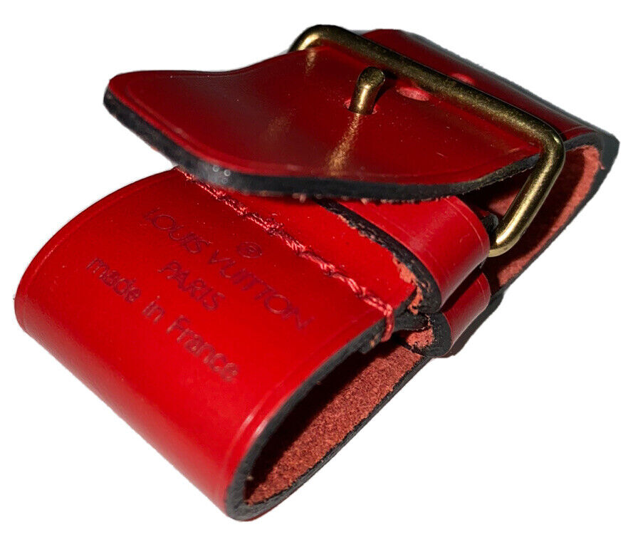 Louis Vuitton Red Strap Loop Calfskin Leather France 🇫🇷 Genuine