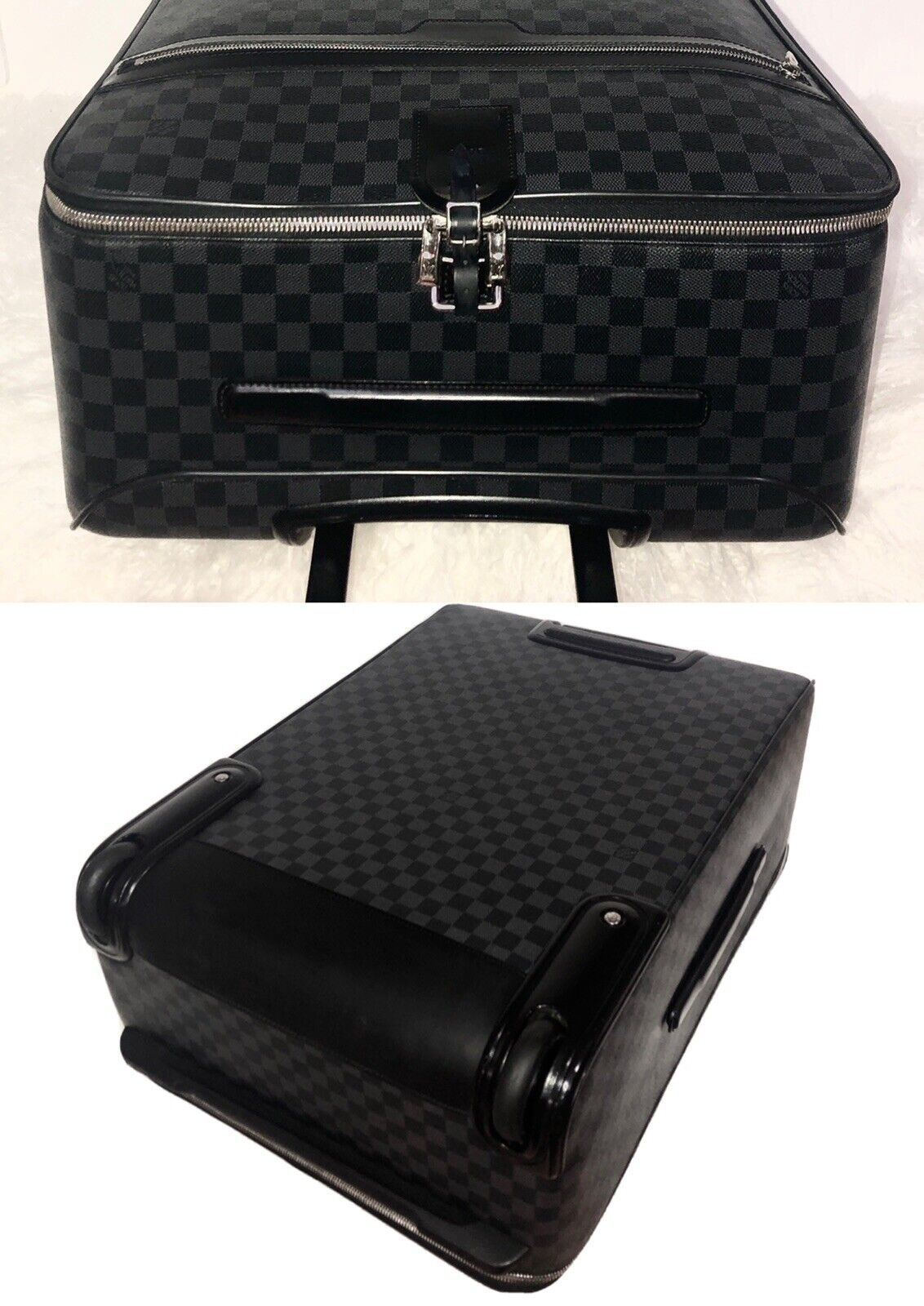 Louis Vuitton Business Pegase 65 Graphite Damier Suitcase Bag Luggage w/ Cover