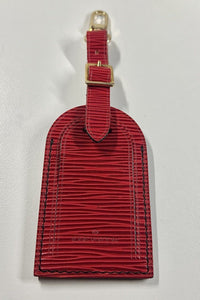 Authentic Louis Vuitton Epi Red Leather Luggage Name Tag UEC 🎊