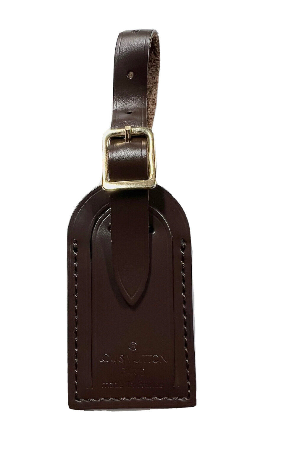 Louis Vuitton Bag Tag Charm Small w/ AH Stamp Damier Ebene Leather