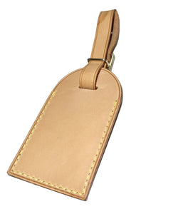 Louis Vuitton Luggage Tag w/ EK Initials Natural Vachetta Large