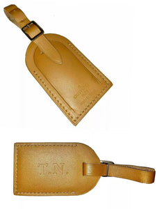 Louis Vuitton Luggage Tag Dark Orange Smooth Leather w/ TN Initials