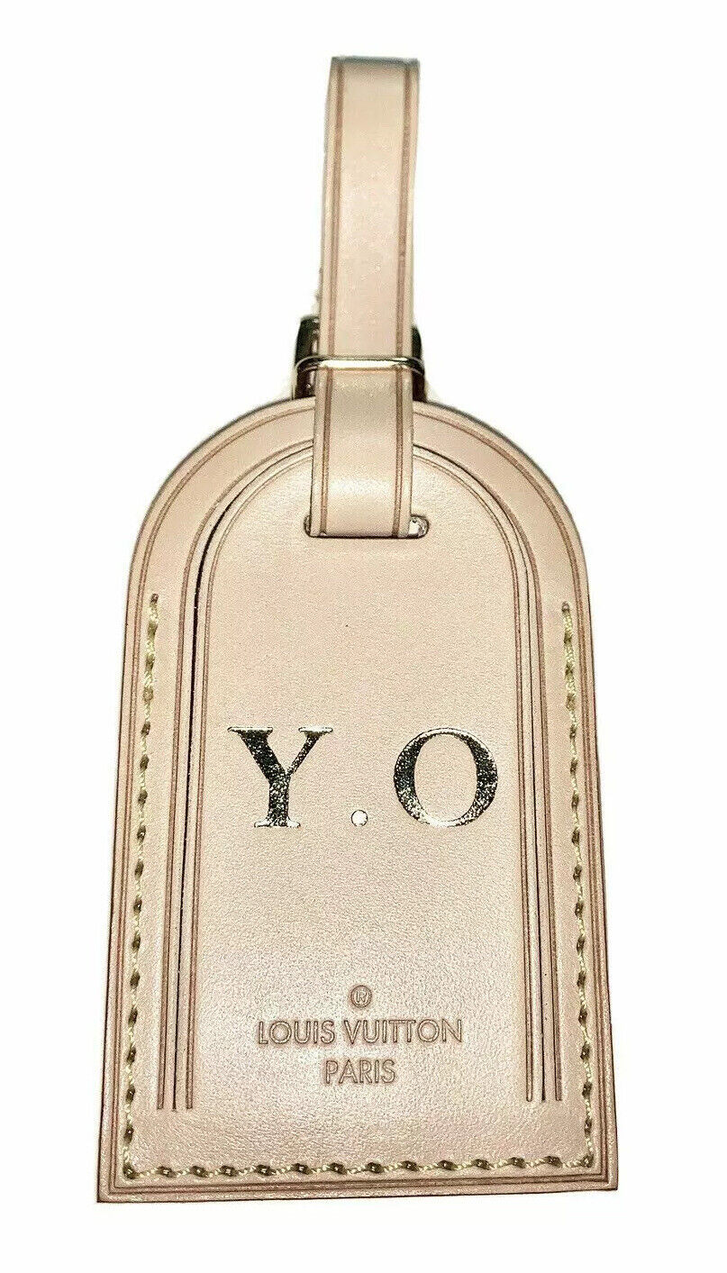 Louis Vuitton Name Tag  Natural Vachetta Excellent YO Initials