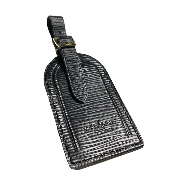 Louis Vuitton Epi Black Leather Luggage Tag Fits Epi Duffle Bag Made in  France