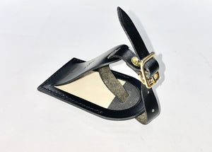 Louis Vuitton Name Tag Black Calfskin Leather w/ RZ Initials- Goldtone